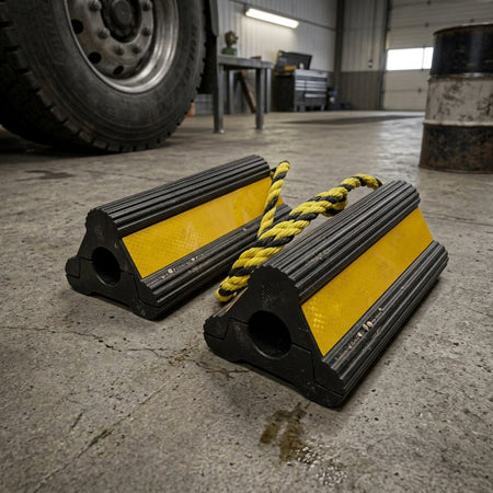 Heavy-Duty Rubber Wheel Chocks - Pair