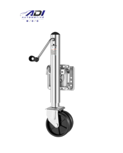 ADI Automotive trailer jack supporting RV trailer during hitching